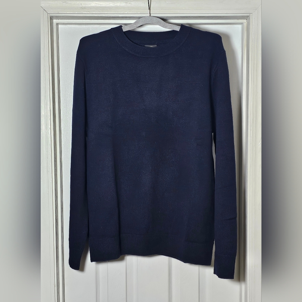 J.Crew Men's Midweight 100% Cashmere Crewneck Sweater In Navy Abyss Size Large